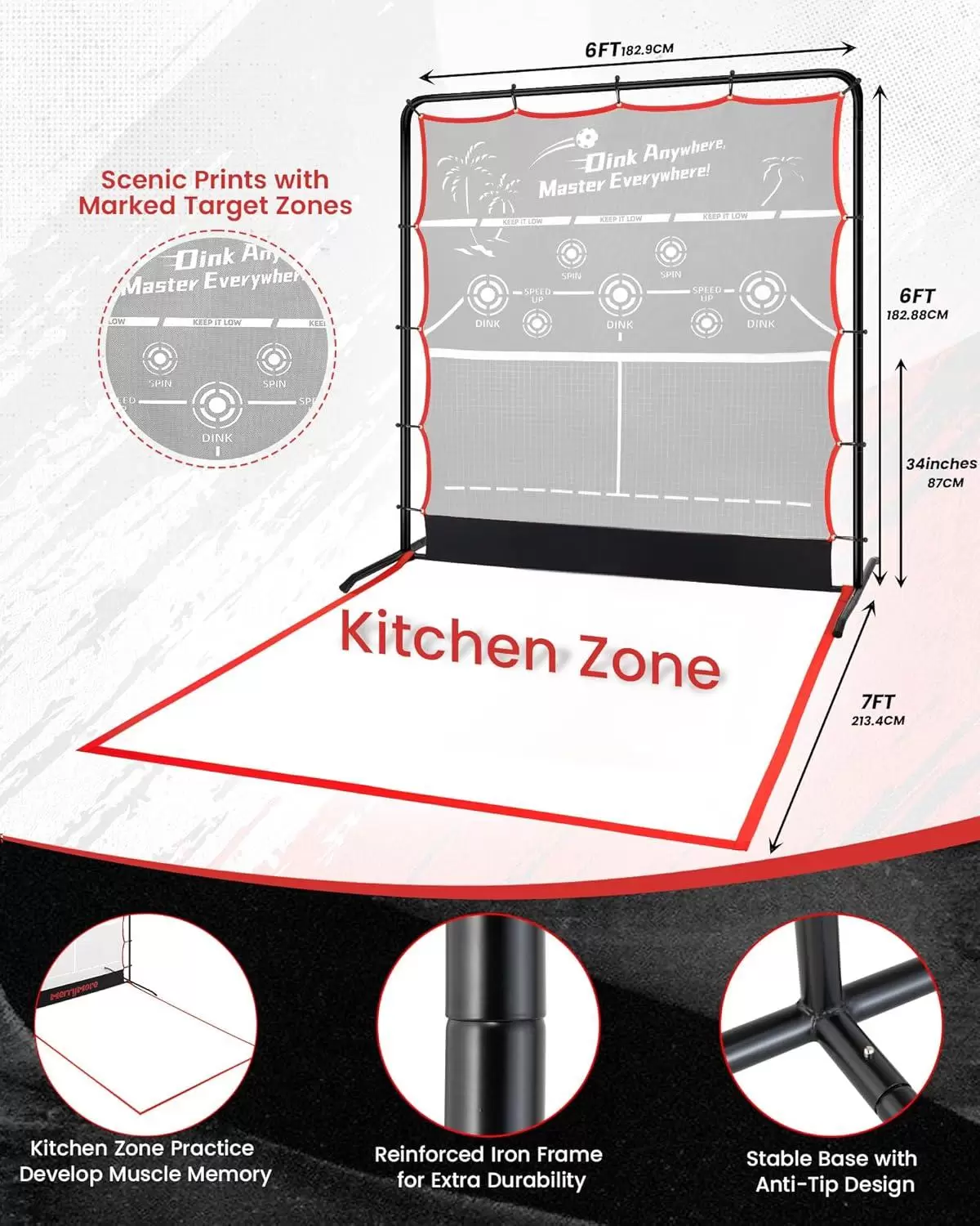 6*6 футов, стальная трубчатая площадка для пиклбола 2-в-1 &Iota;&Iota;