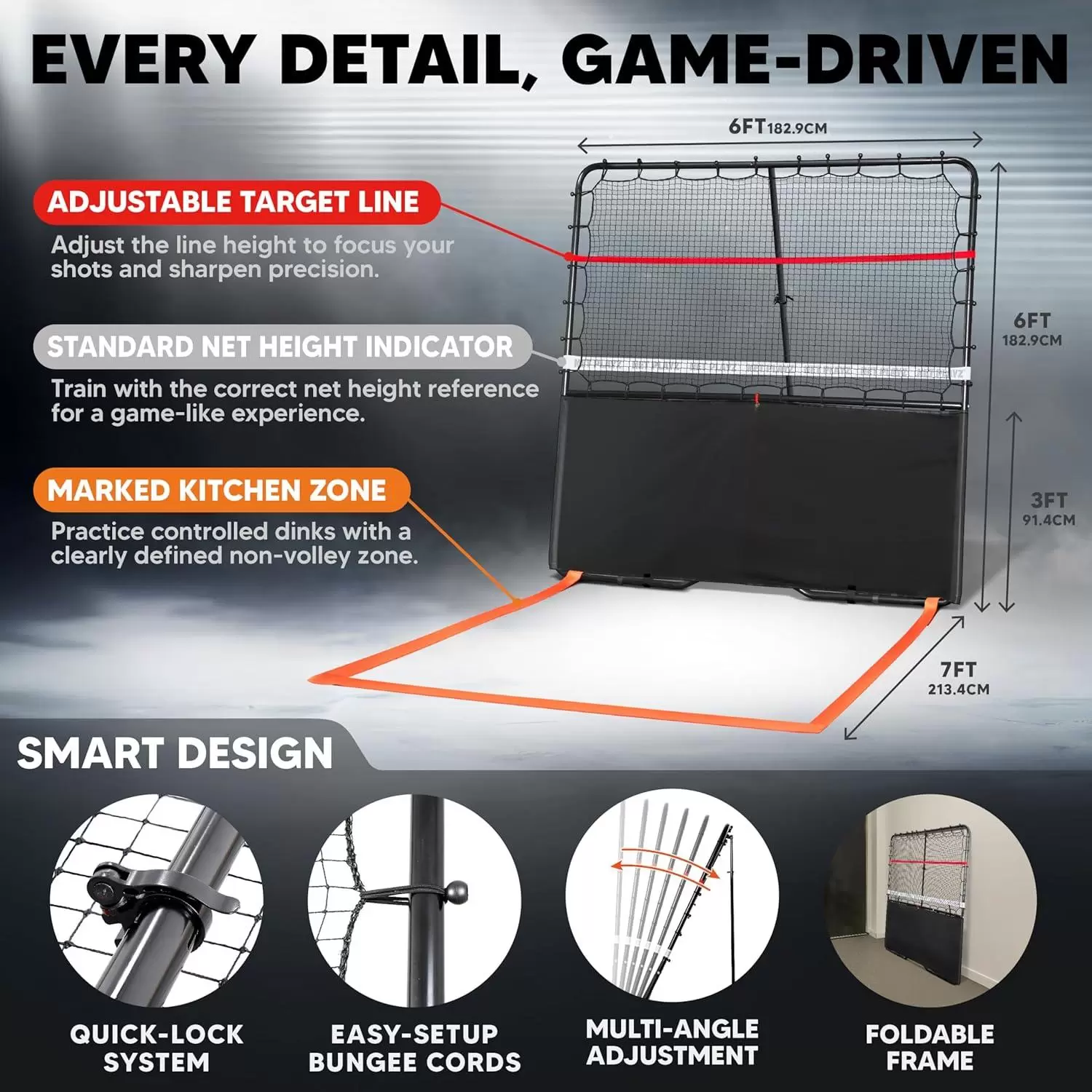 6*6 футов, стальная трубчатая площадка для пиклбола 2-в-1, НИ