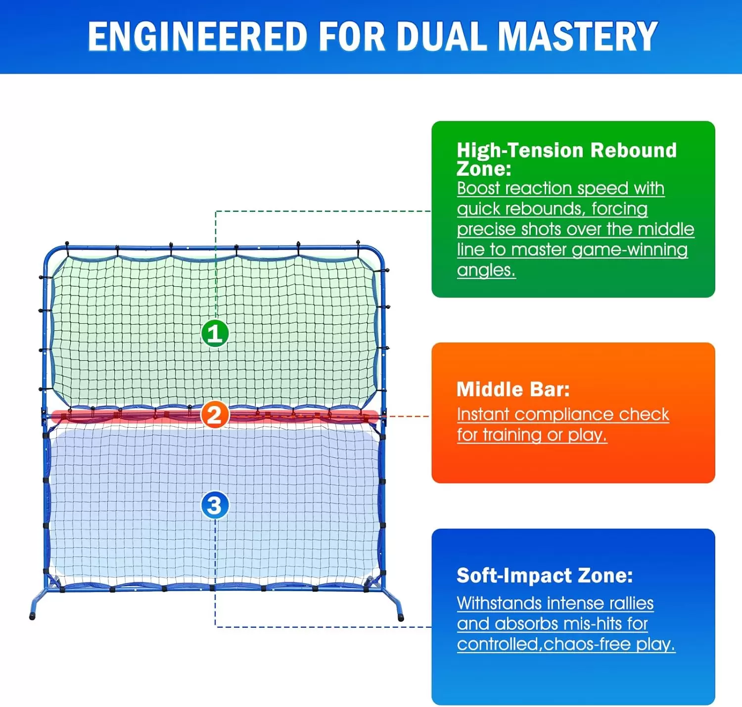 Стальная трубчатая площадка для пиклбола 2-в-1 размером 5,8*5,4 фута.