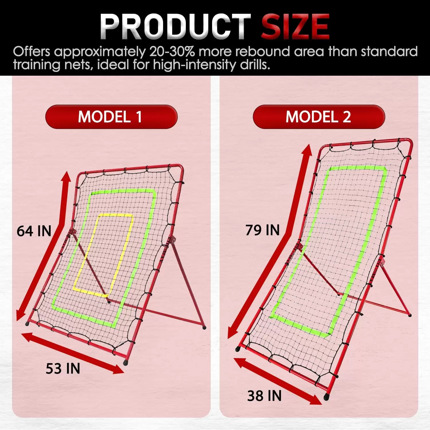 2-1 Универсальная сетка для отскока мяча, трансформируемая по размеру, для различных видов спорта &Iota;&Iota;