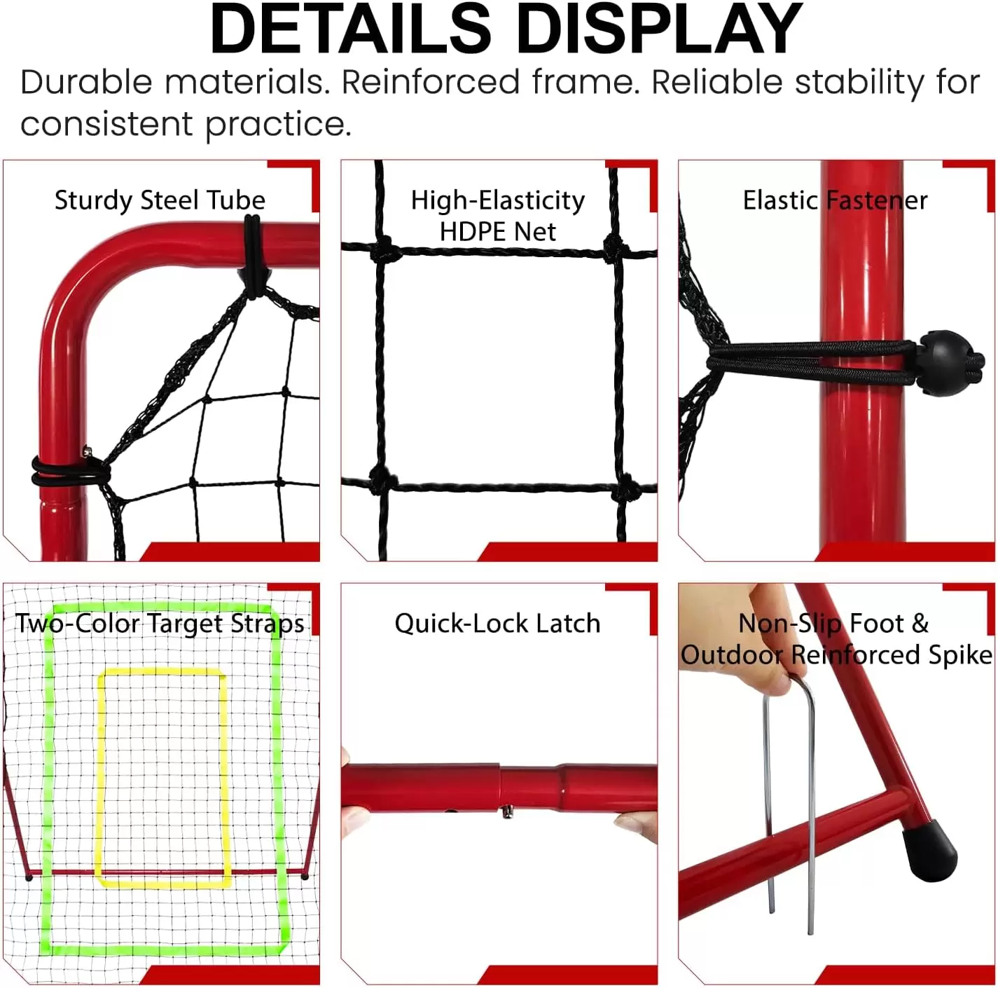 2-1 Универсальная сетка для отскока мяча, трансформируемая по размеру, для различных видов спорта &Iota;&Iota;