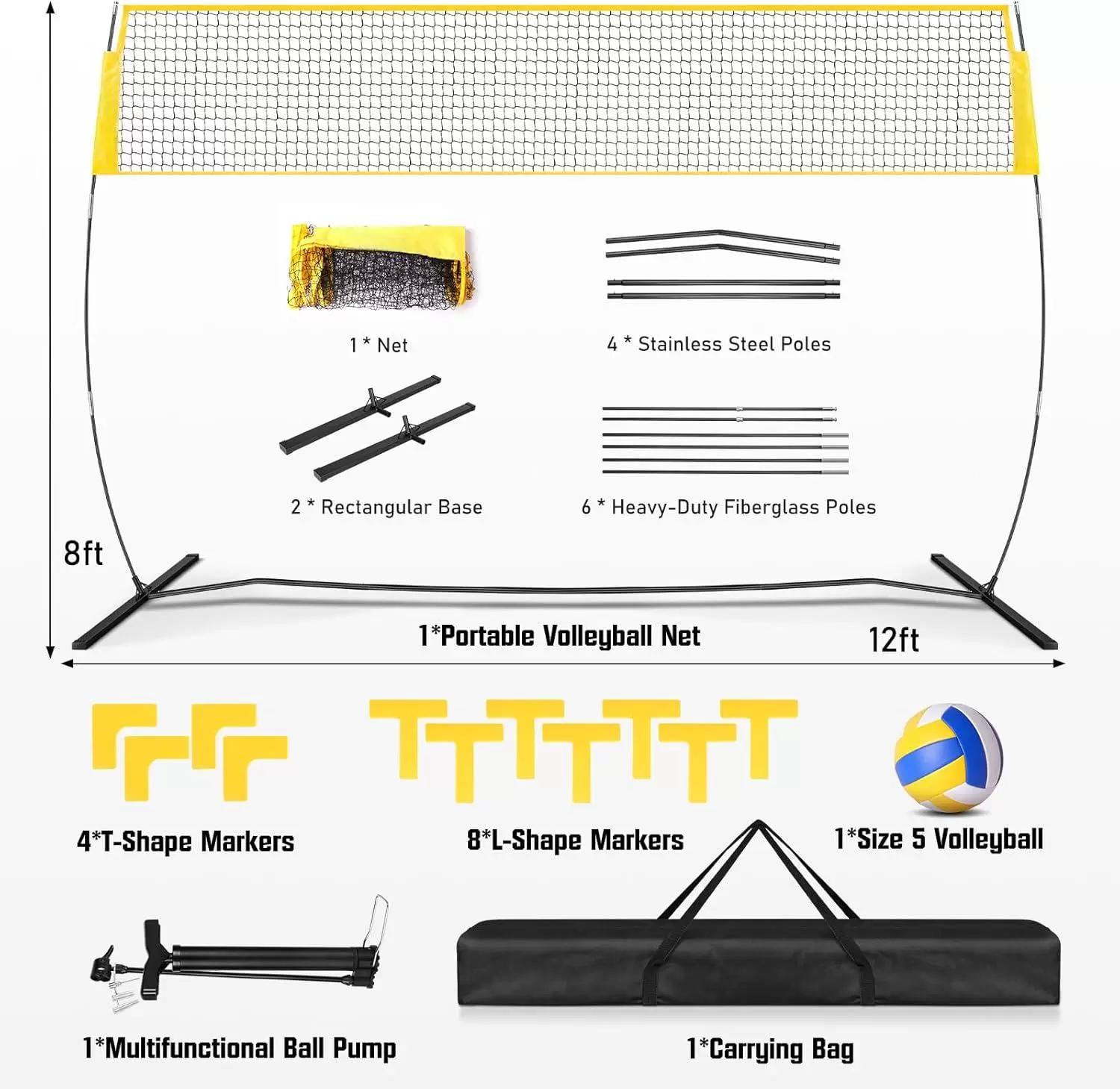 Переносная сетка для тренировок по волейболу