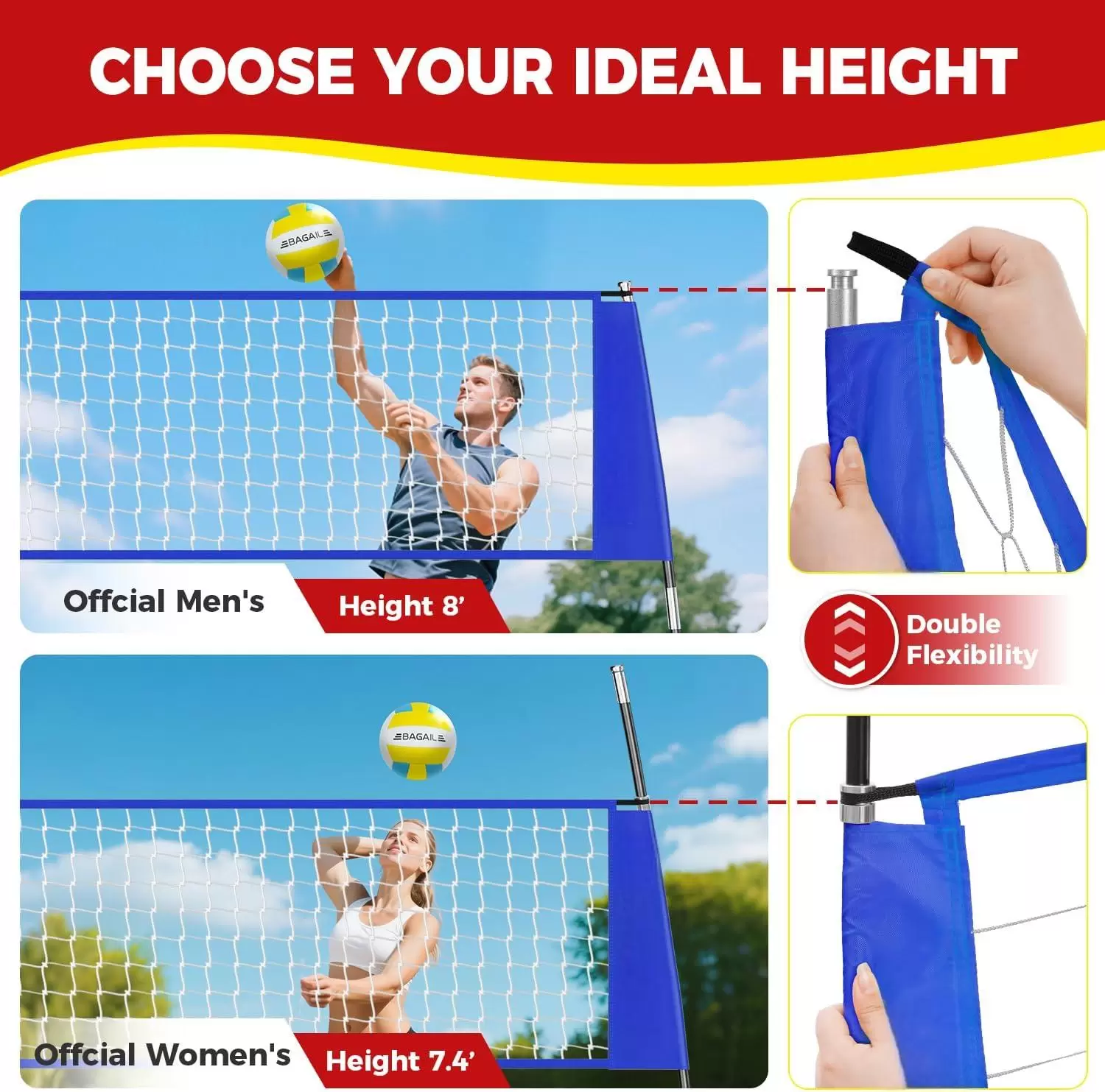 Переносная сетка для тренировок по волейболу