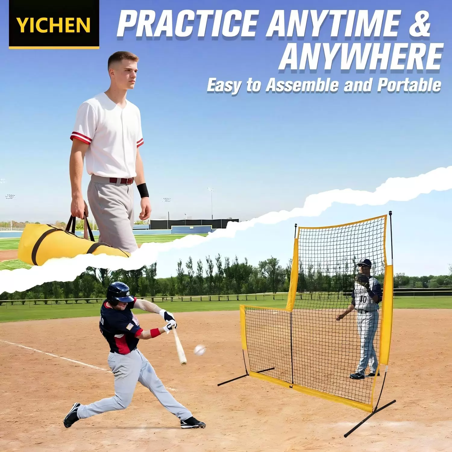 L-образная сетка для тренировок по бейсболу