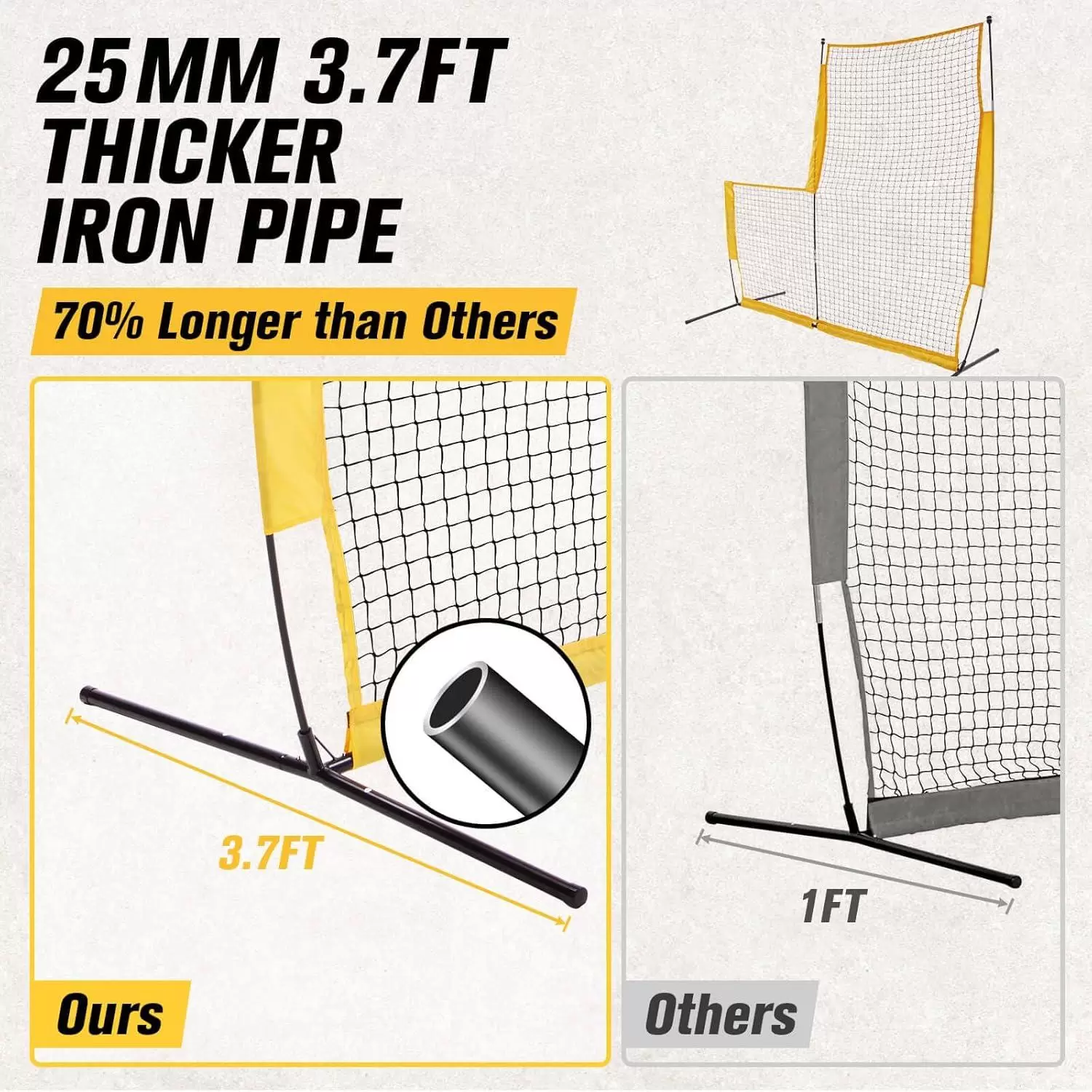 L-образная сетка для тренировок по бейсболу