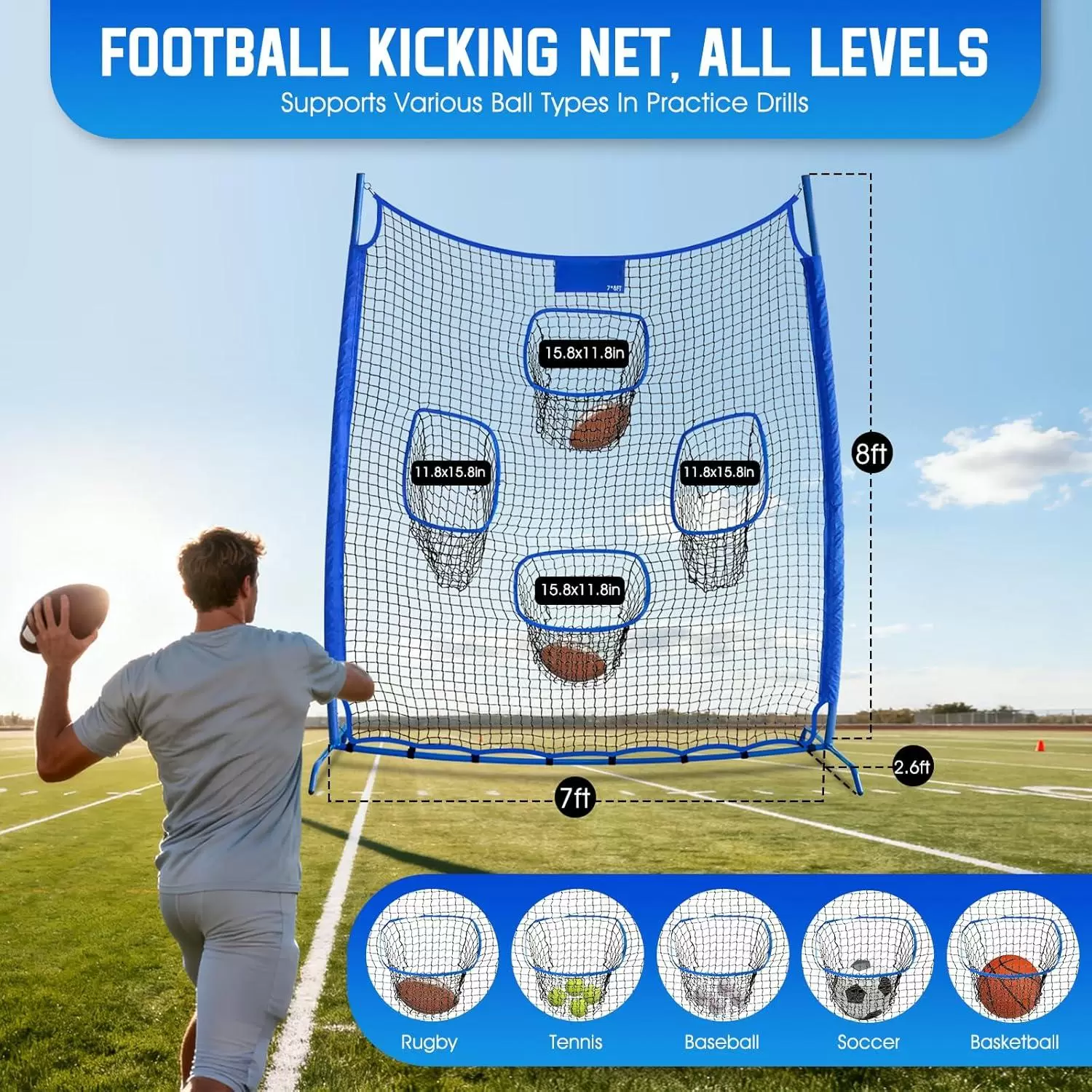 Тренировочная сетка для бросков в регби IV