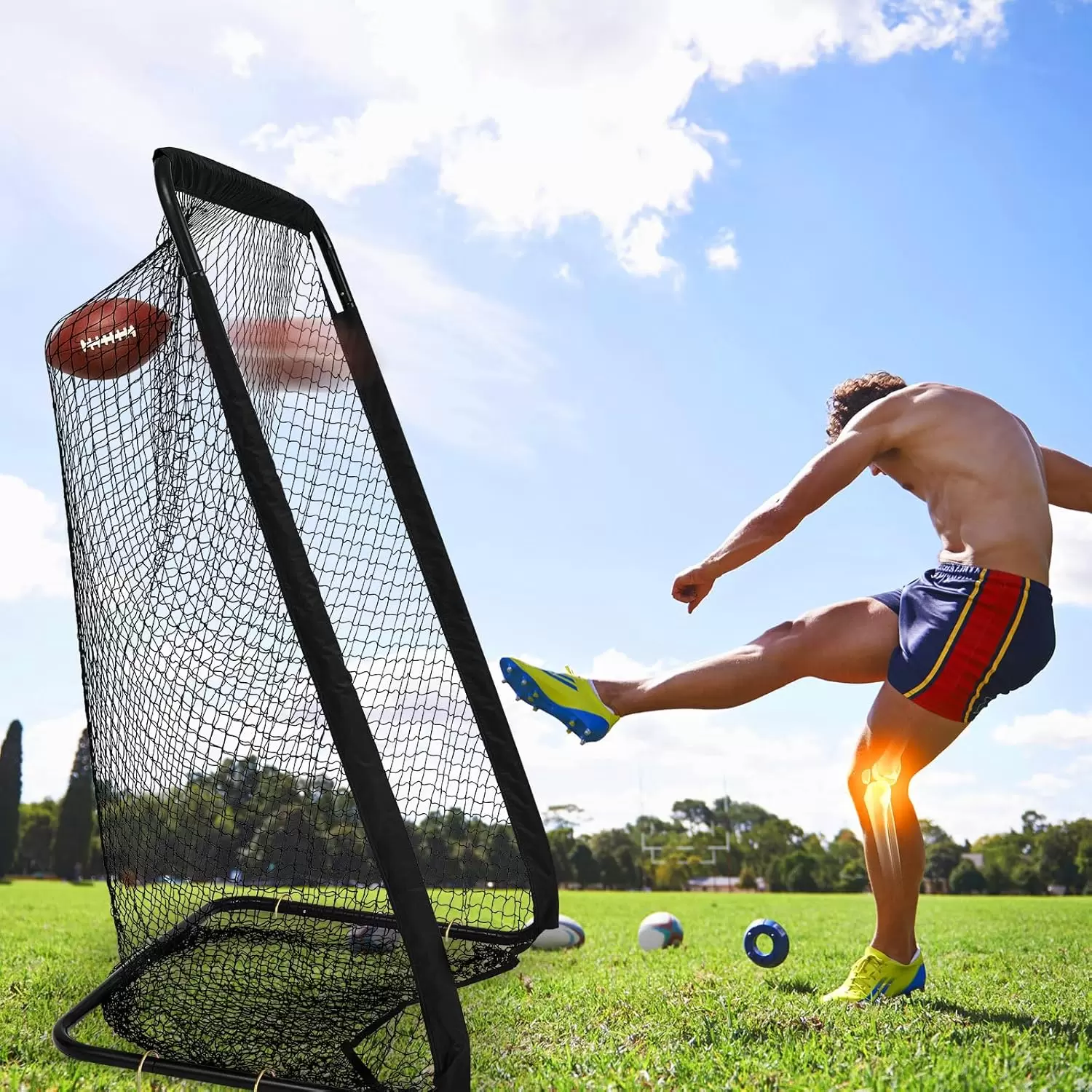 Тренировочная сетка для регби из круглой трубки.